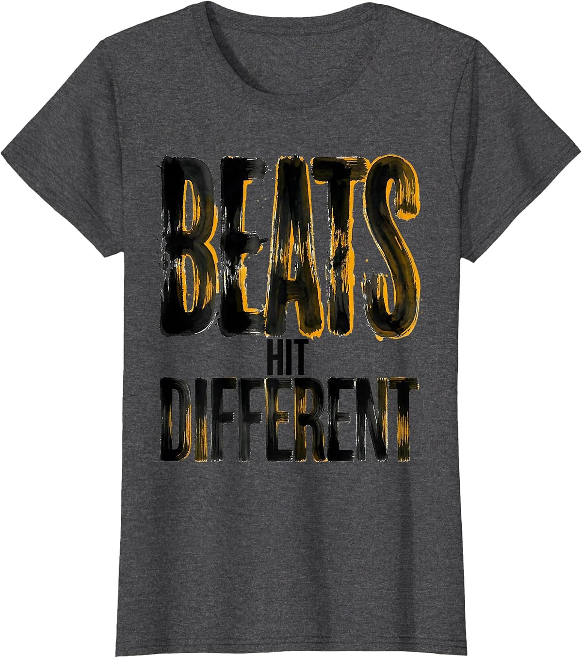 Women's Beats Hit Different Hip Hop Music Design T-Shirt - Dark Heather Grey