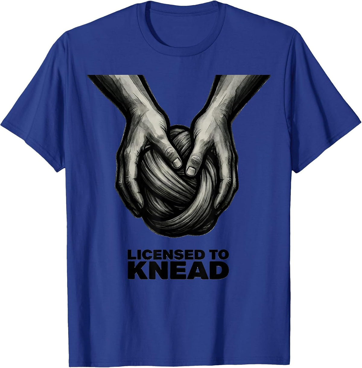 Men's Licensed To Knead Funny Massage Therapist Occupational Pun T-Shirt - Royal Blue