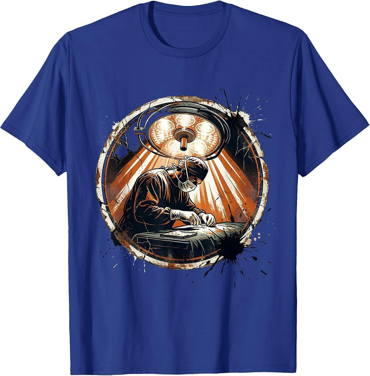 Men's Surgeon Silhouette Operating Room Graphic T-Shirt - Royal Blue