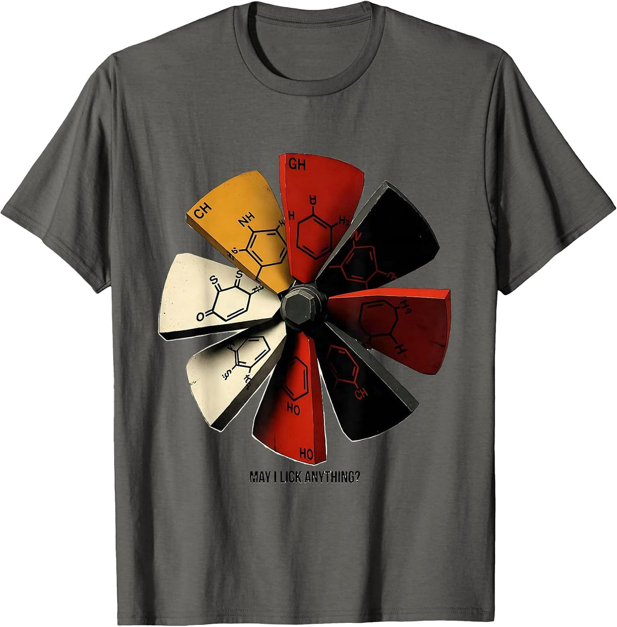 May I Lick Anything Funny Periodic Table Science Teacher T-Shirt - Asphalt Grey