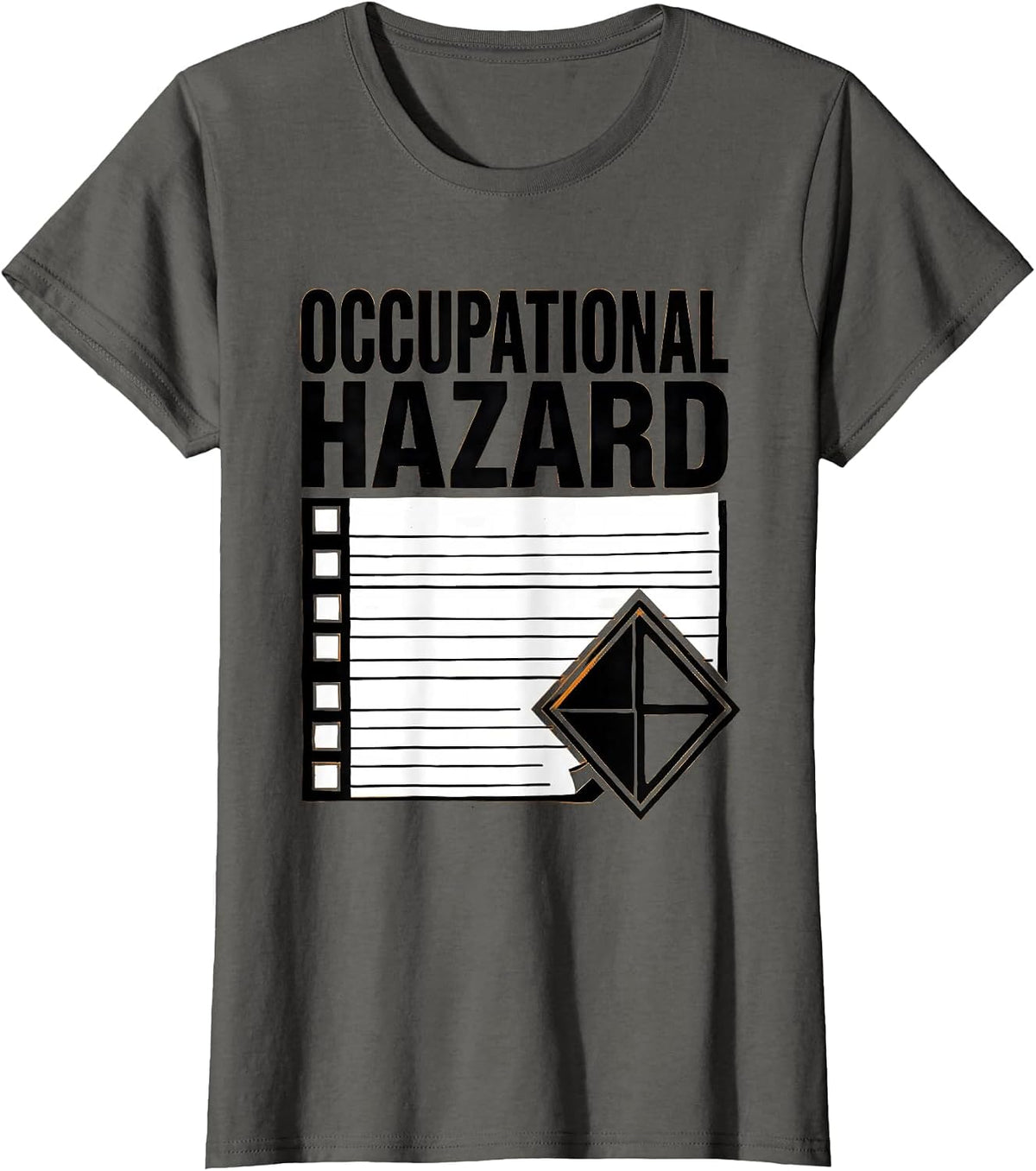 Women's Occupational Hazard Stencil Graphic Physical Therapist OT T-Shirt - Asphalt Grey
