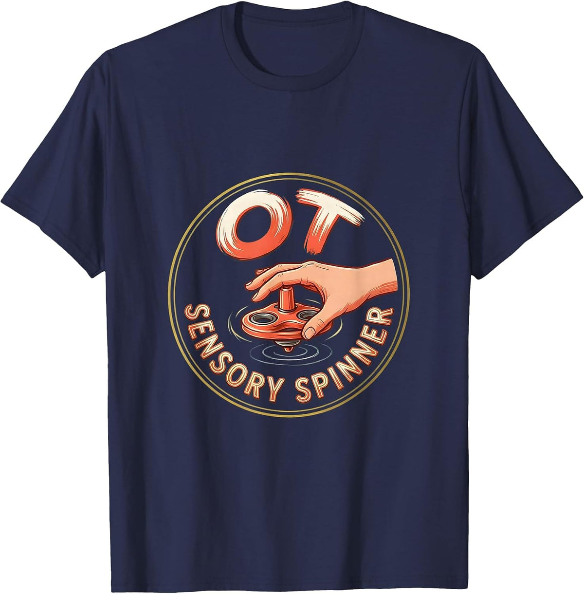 Men's OT Sensory Spinner Occupational Therapy Professional Pride T-Shirt - Navy Blue