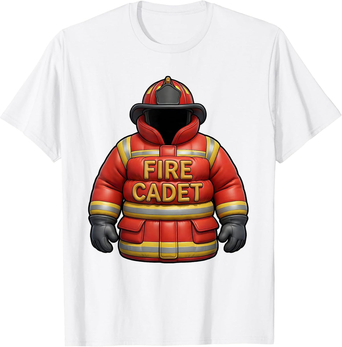 Fire Cadet Cartoon Firefighter Humor Fire Department T-Shirt - White