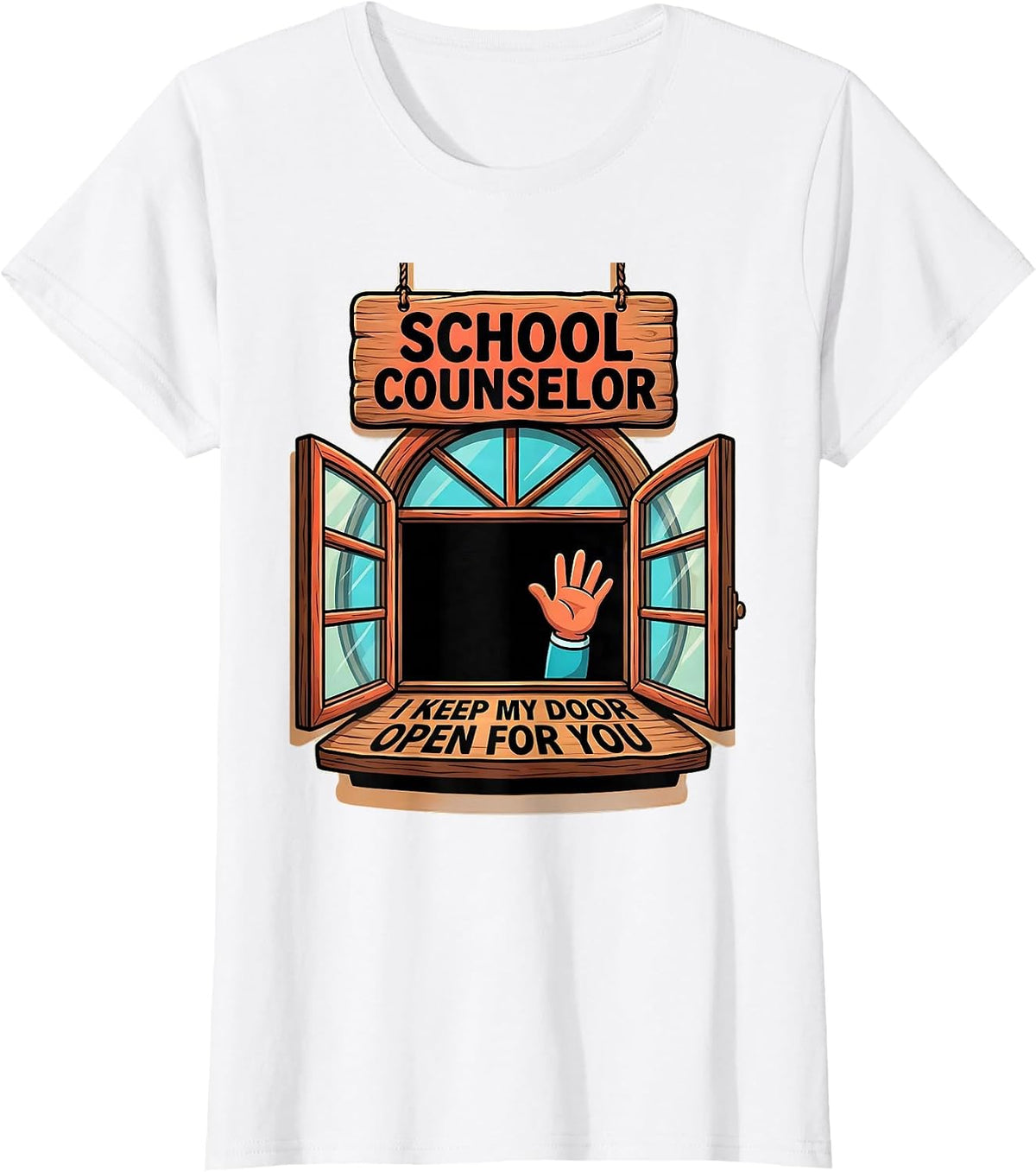 School Counselor I Keep My Door Open For You Funny T-Shirt - White