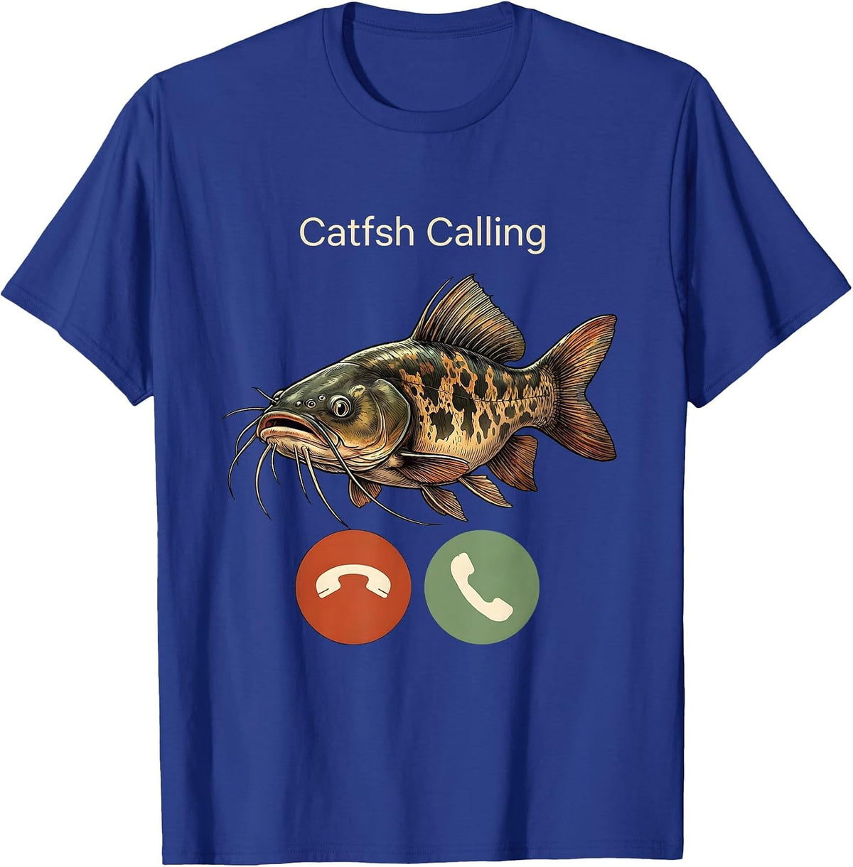 Men's Catfsh Calling Funny Fishing Meme Phone Call Parody T-Shirt - Royal Blue