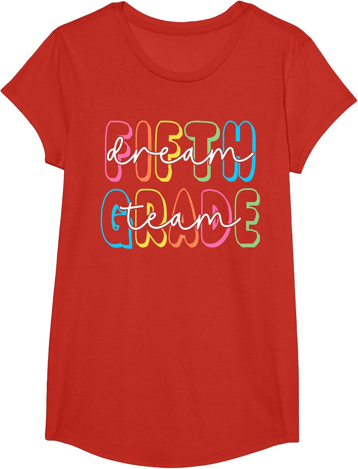 Fifth Grade Dream Team 5th Grade Teacher Back to School T-Shirt - Girls Red