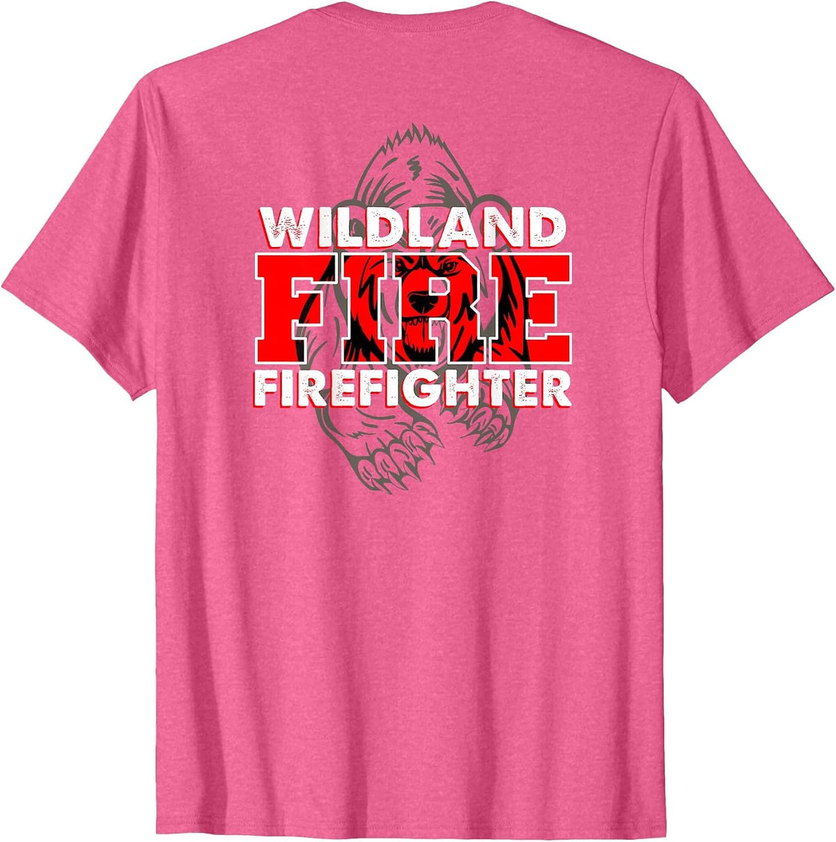 Wildland Fire Rescue Department Firefighters Firemen Uniform T-Shirt - Pink Heather
