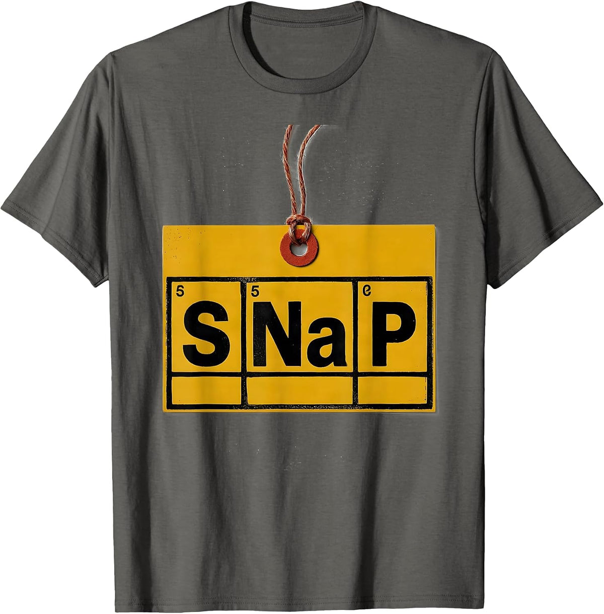 Men's SNaP Funny Chemistry Pun Science Enthusiast Gift T-Shirt - Asphalt Grey