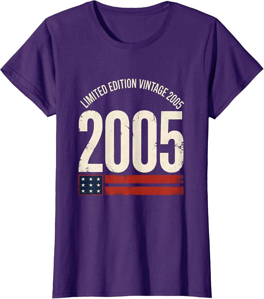 Women's LIMITED EDITION VINTAGE 2005 25th Birthday Gift Men Women 25 T-Shirt - Purple