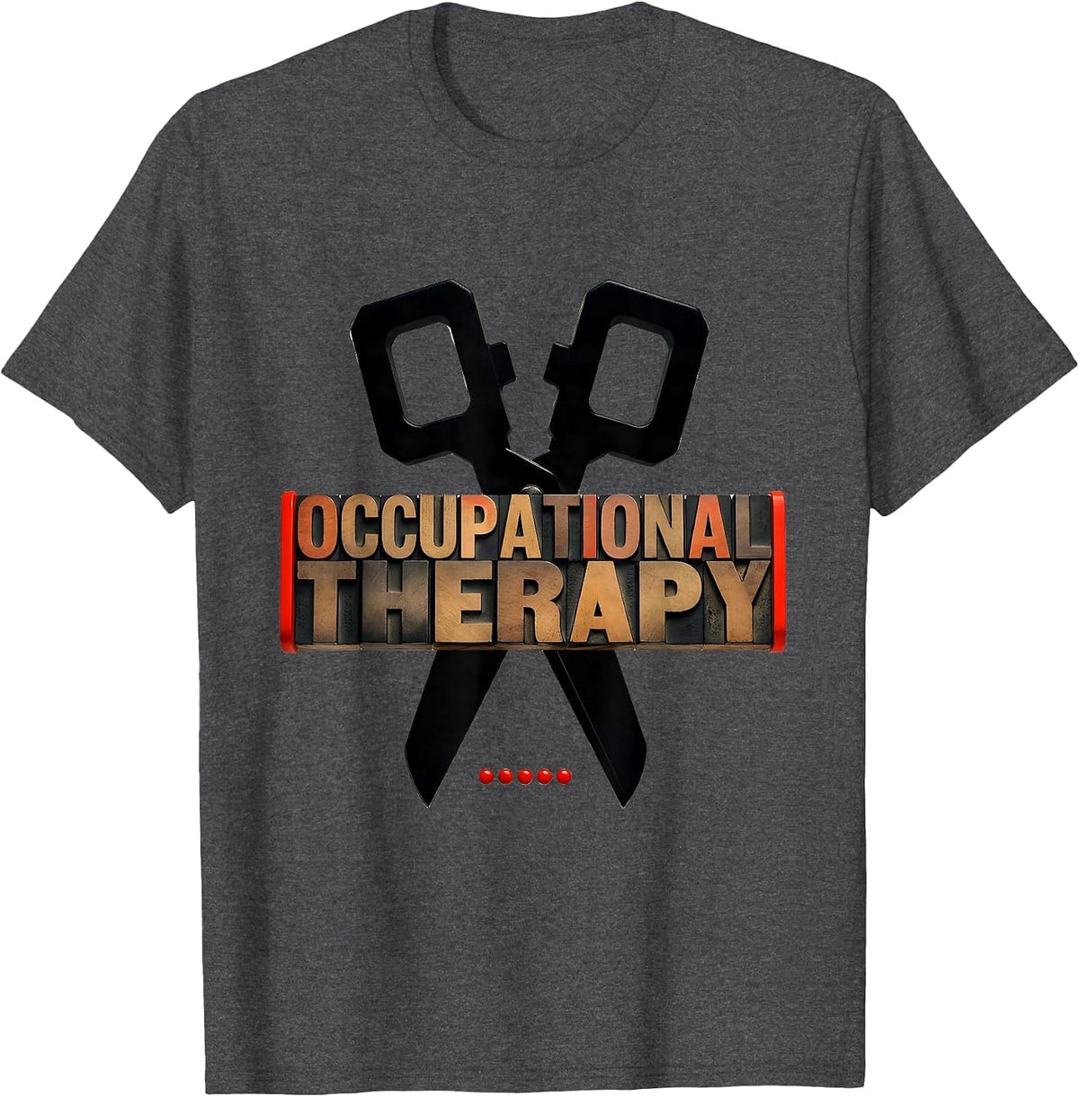 Occupational Therapy Retro Adaptive Scissors OT Therapist T-Shirt - Dark Heather Grey