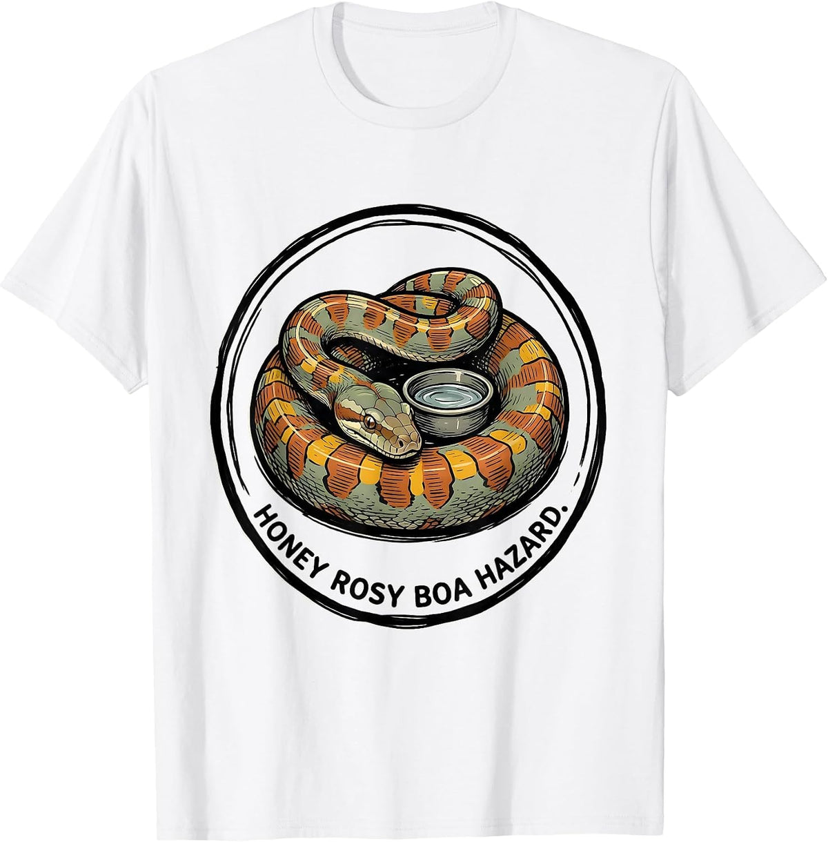 Men's Honey Rosy Boa Hazard Funny Snake Owner Reptile Humor T-Shirt - White