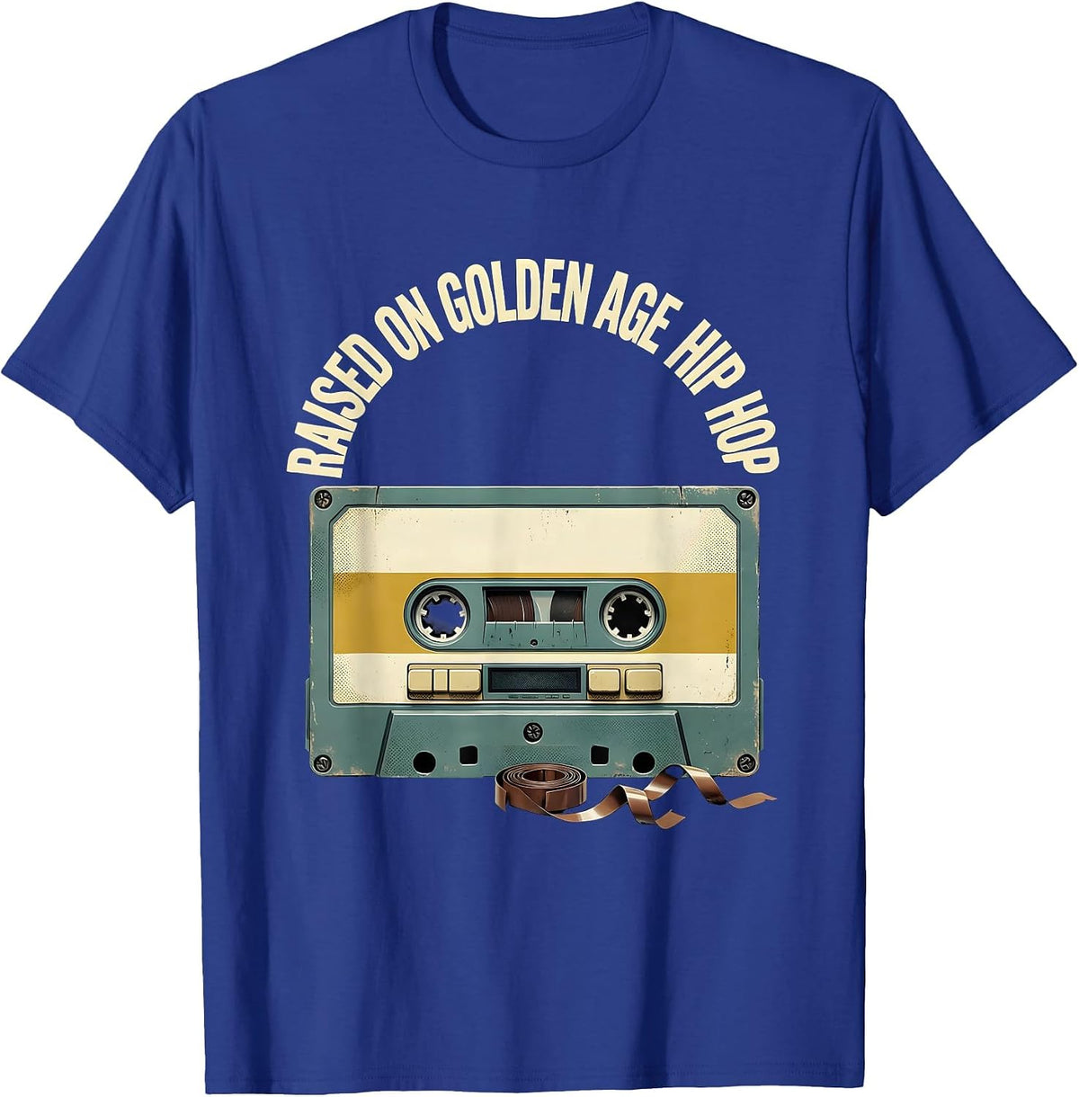 Men's Raised On Golden Age Hip Hop Retro Streetwear Nostalgia T-Shirt - Royal Blue