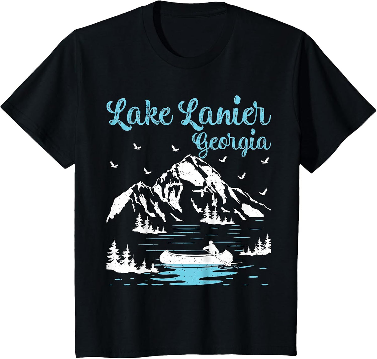 Summer Vacation Retro Georgia Lake Lanier T-Shirt - Black