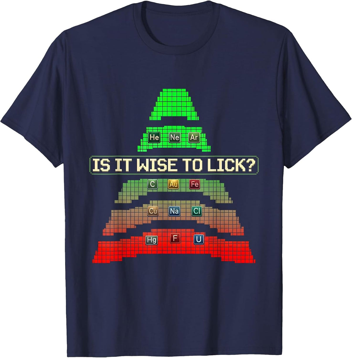 Is It Wise To Lick Funny Periodic Table Science Teacher T-Shirt - Navy Blue