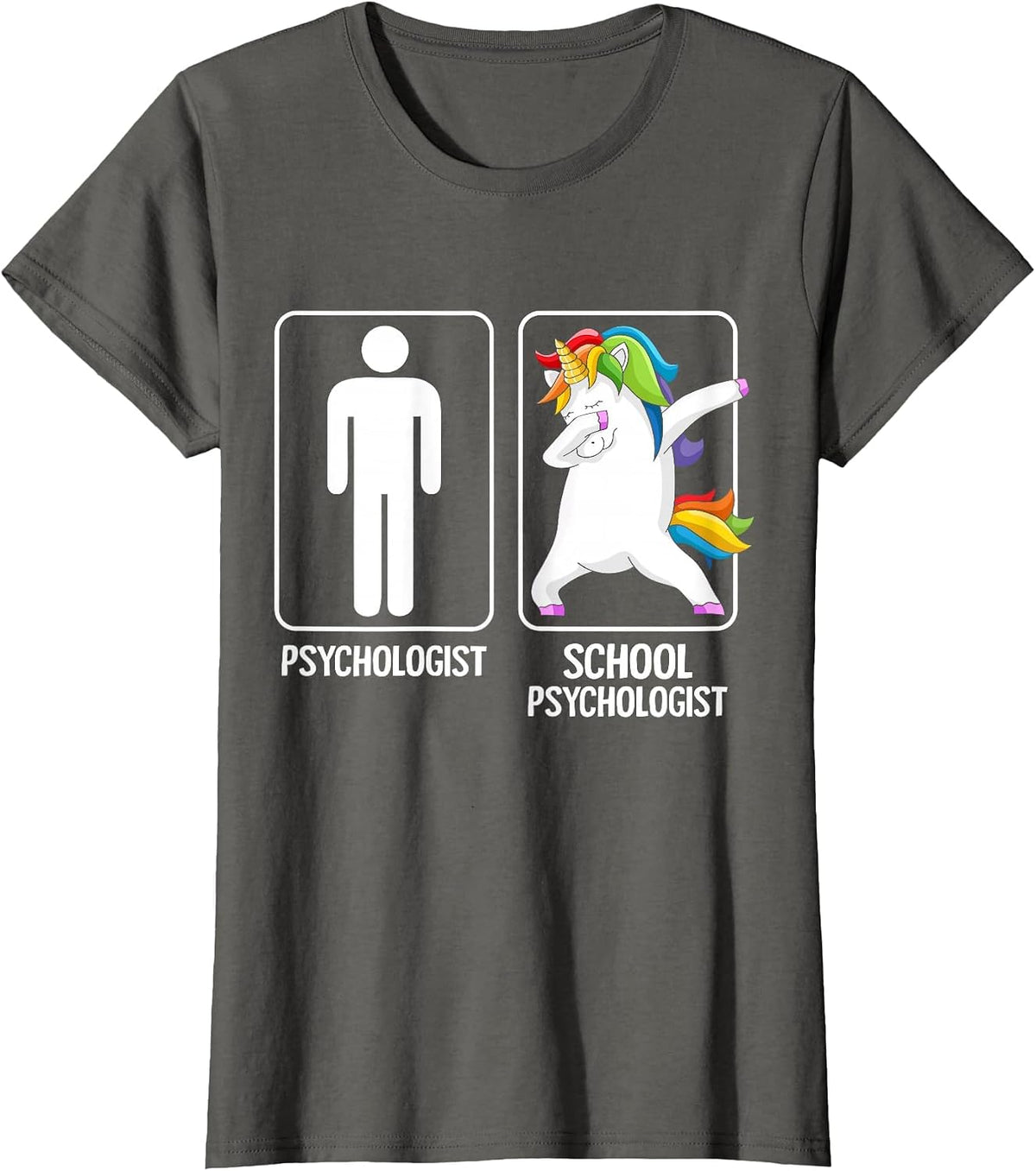Unicorn Psychologist School Psychology Back to School T-Shirt - Asphalt Grey