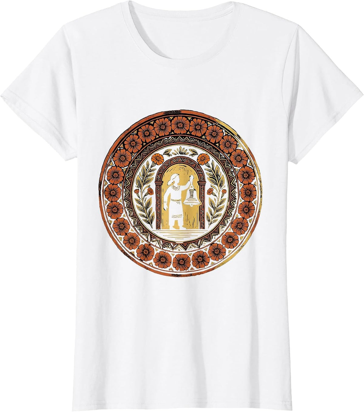 Spanish Teacher School Bell Doorway Illustration T-Shirt - White