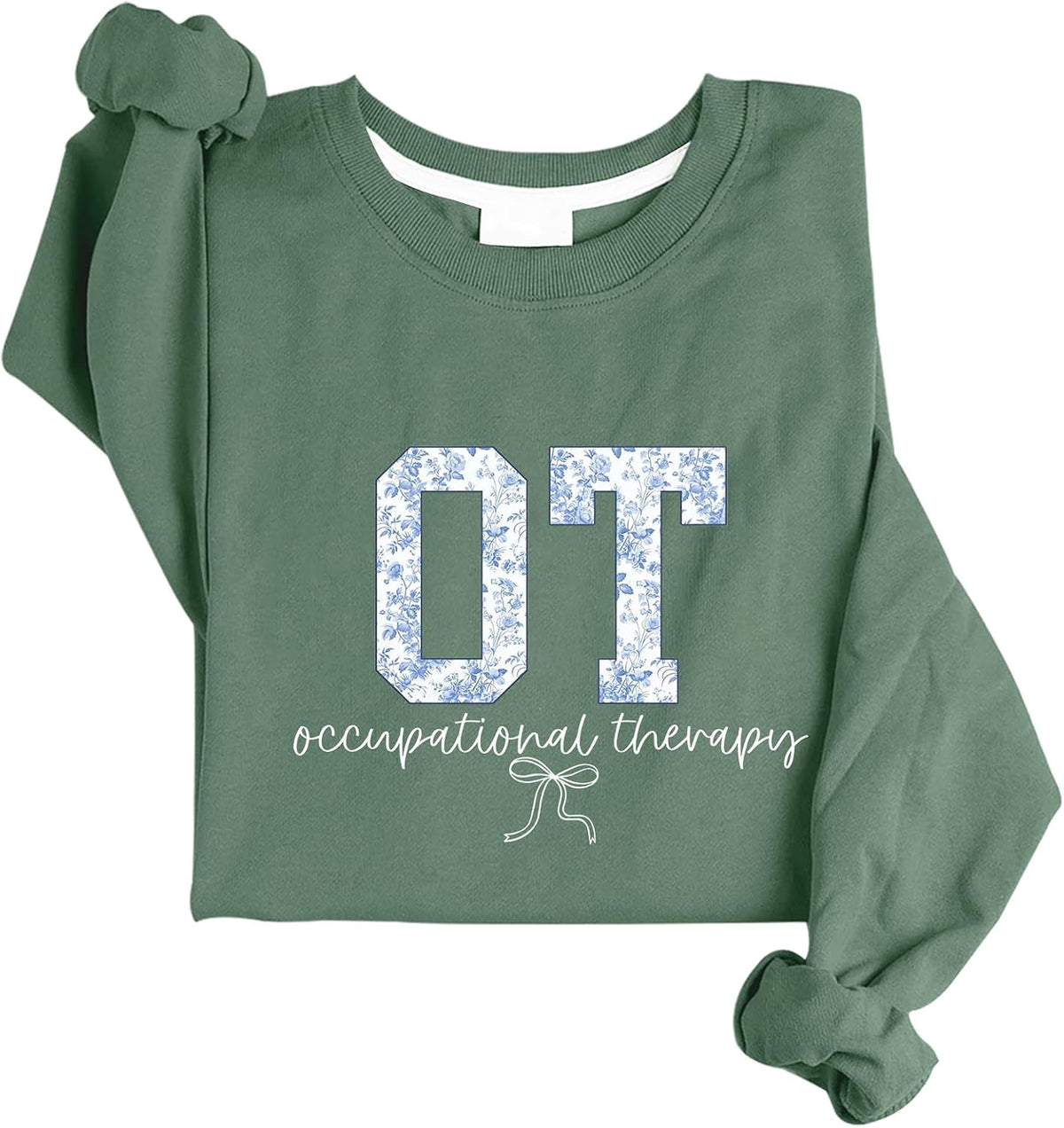 Occupational Therapy Sweatshirt & Hoodie Toile OT Shirt Long Sleeve - Green-crew
