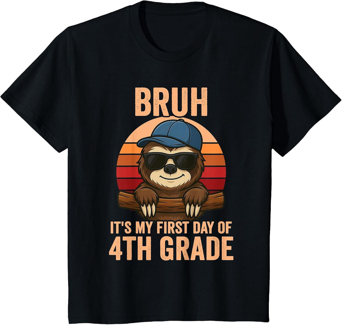 4th Grade 2026 Bruh It's My First Day of Fourth Grade T-Shirt - Black