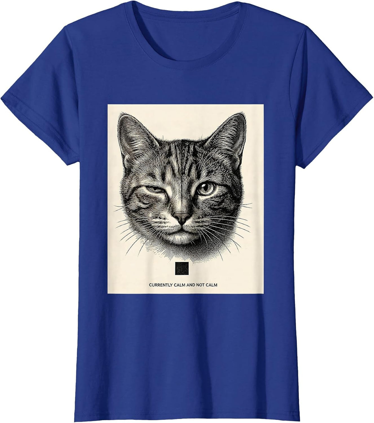 Women's Currently Calm And Not Calm Quantum Physics Humor Science T-Shirt - Royal Blue