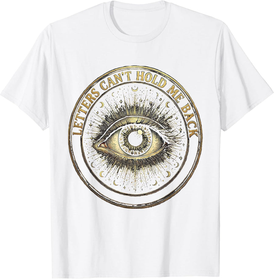Men's Letters Can't Hold Me Back Dyslexia Awareness T-Shirt - White