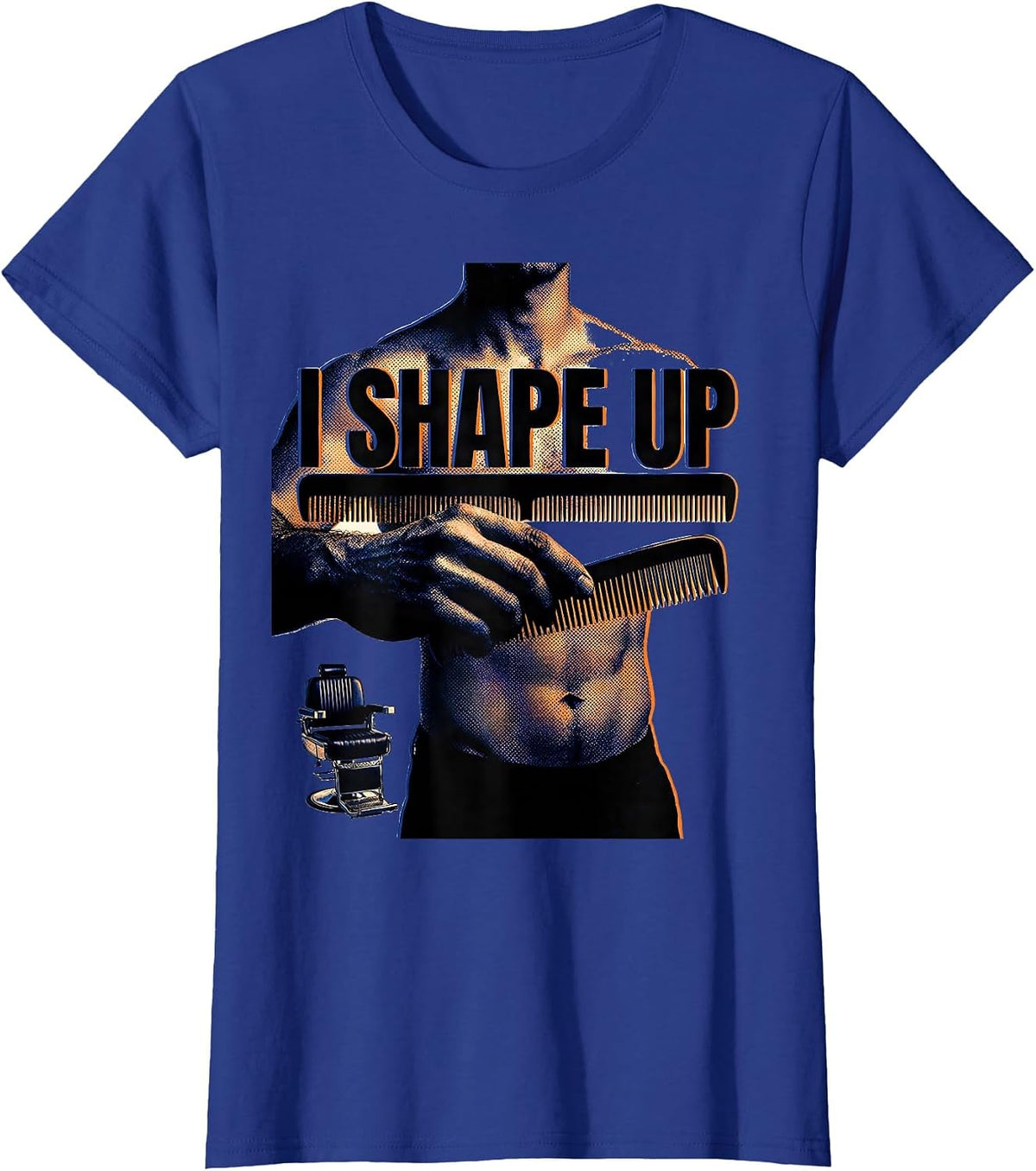 Women's I Shape Up Fashion Editorial Hairdresser Barber Gift T-Shirt - Royal Blue