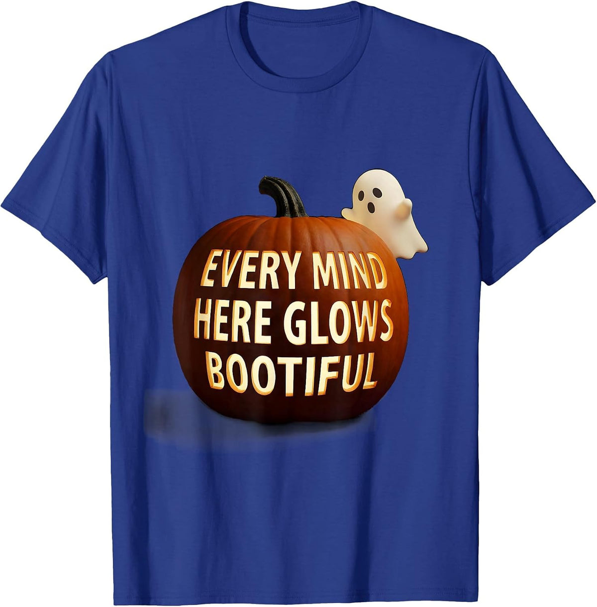 Men's Every Mind Here Glows BOOtiful Funny Teacher Halloween T-Shirt - Royal Blue