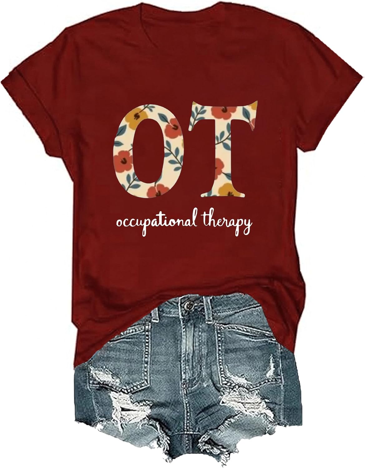 Occupational Therapy OT T-Shirt, Occupational Therapy Shirt for Women Men - Crewneck Wine