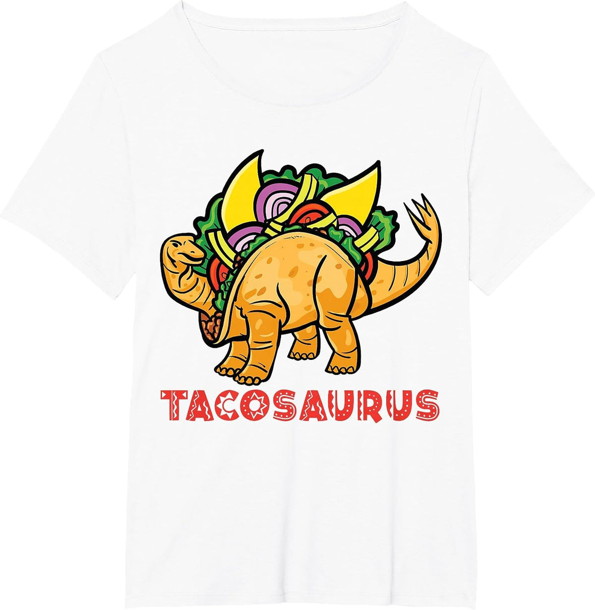 Tacosaurus Dinosaur Sauropod Apatosaurus Taco T-Shirt - White