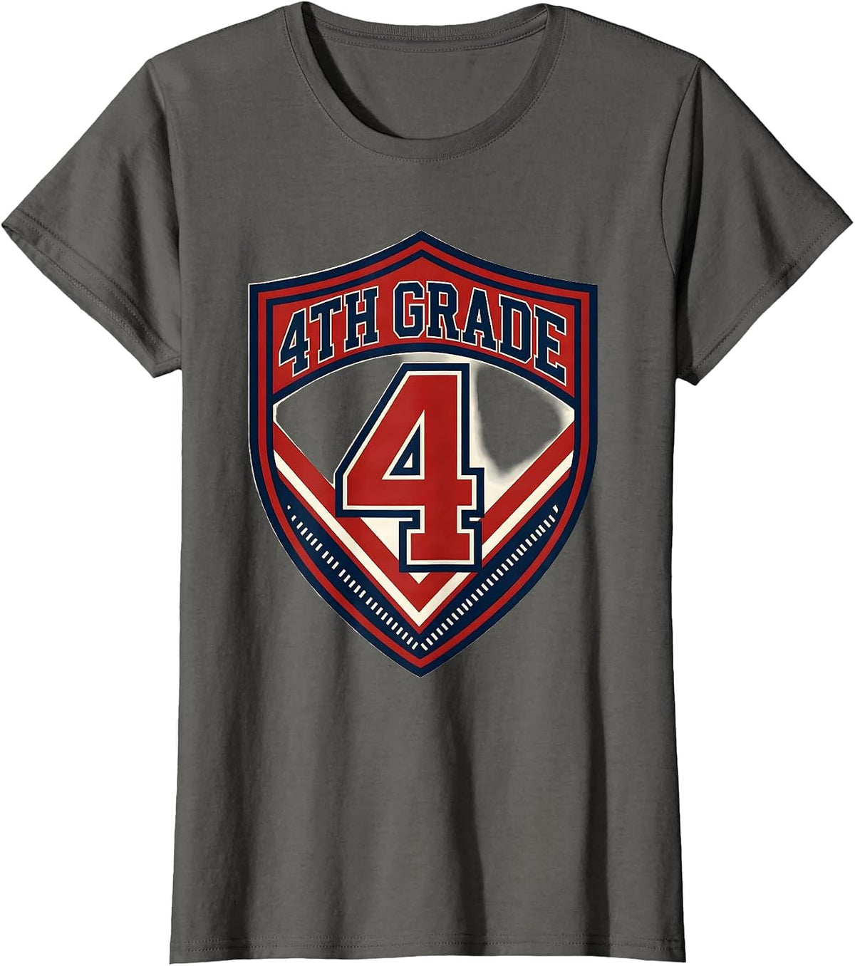 Women's 4th Grade Typography Team Fourth Grade Teacher Back T-Shirt - Asphalt Grey