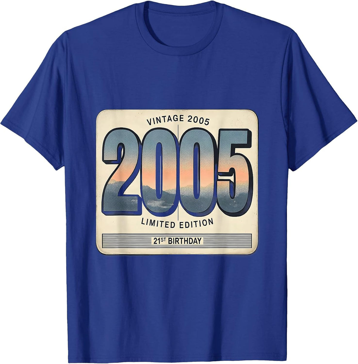 Men's Vintage 2005 Limited Edition 21st Birthday Gift T-Shirt - Royal Blue