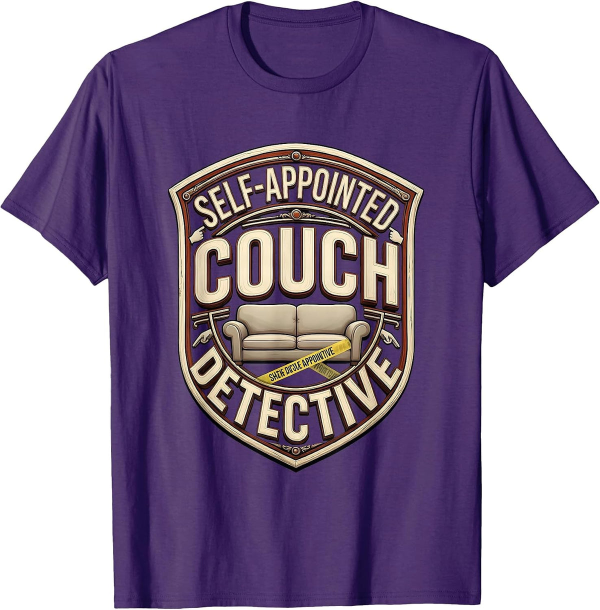 Self-Appointed Couch Detective True Crime Fan Couch Humor T-Shirt - Purple