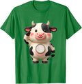 Men's Kawaii Cow Farmer Humor Cute Novelty Gift T-Shirt - Kelly Green
