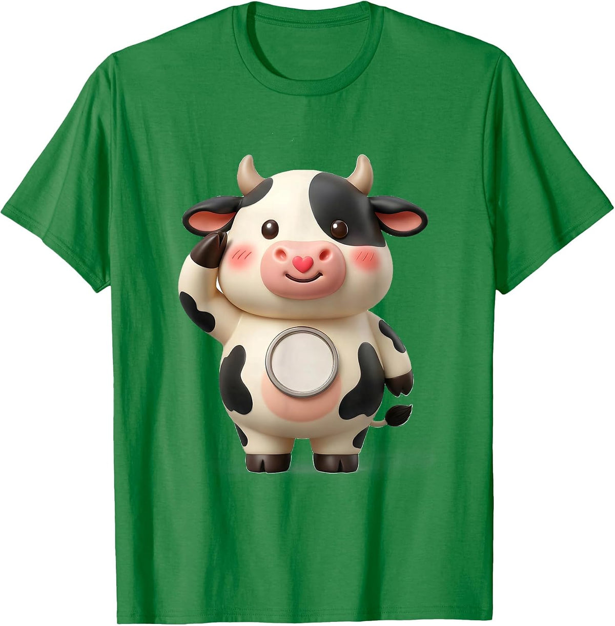 Men's Kawaii Cow Farmer Humor Cute Novelty Gift T-Shirt - Kelly Green