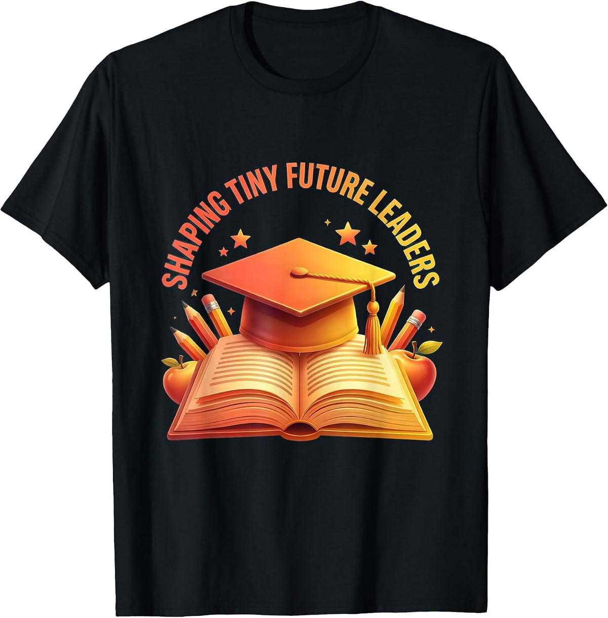 Men's Shaping Tiny Future Leaders 4th Grade Teacher T-Shirt - Black
