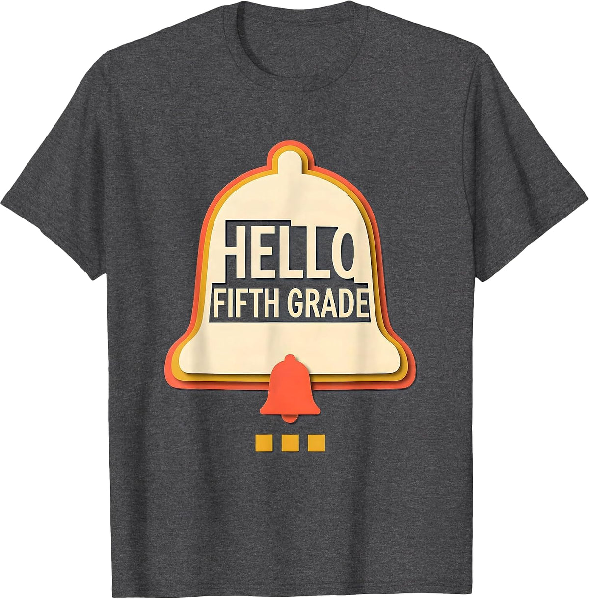 Men's Hello, Fifth Grade Retro Groovy Back To School Teacher T-Shirt - Dark Heather Grey