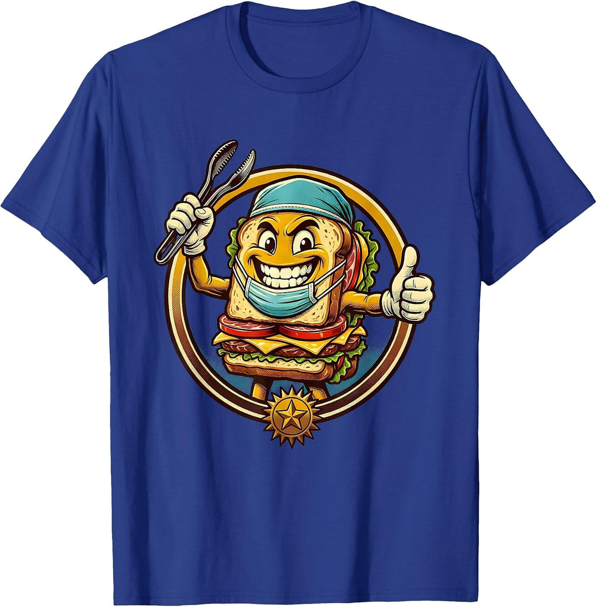 Men's Funny Sandwich Surgery Operating Room Graphic T-Shirt - Royal Blue
