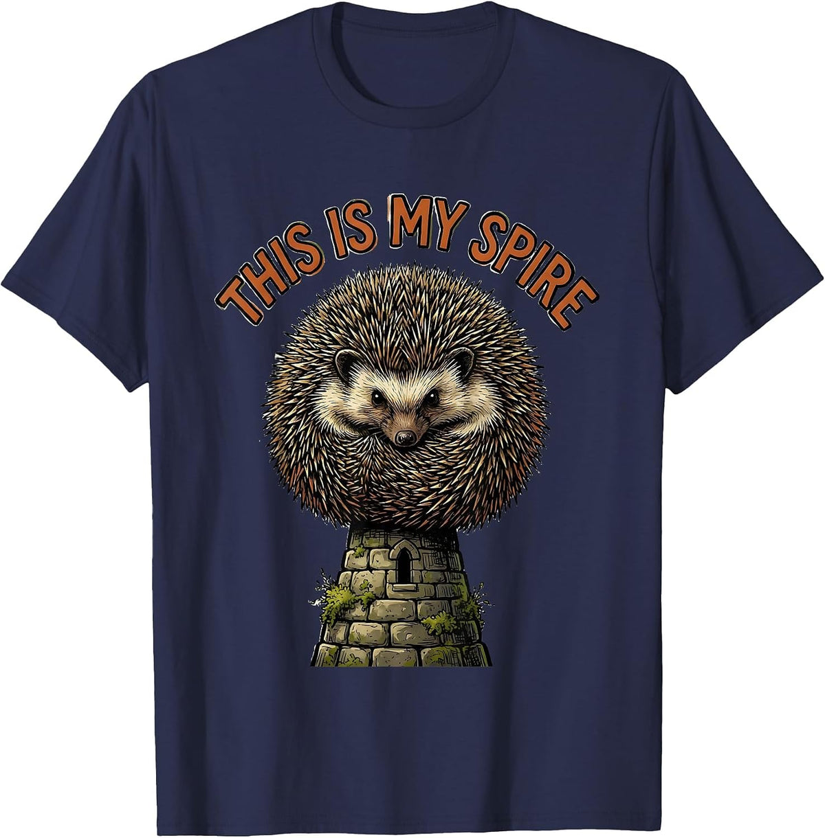 Men's This Is My Spire Quirky Hedgehog Lover Humor Kids Women T-Shirt - Navy Blue