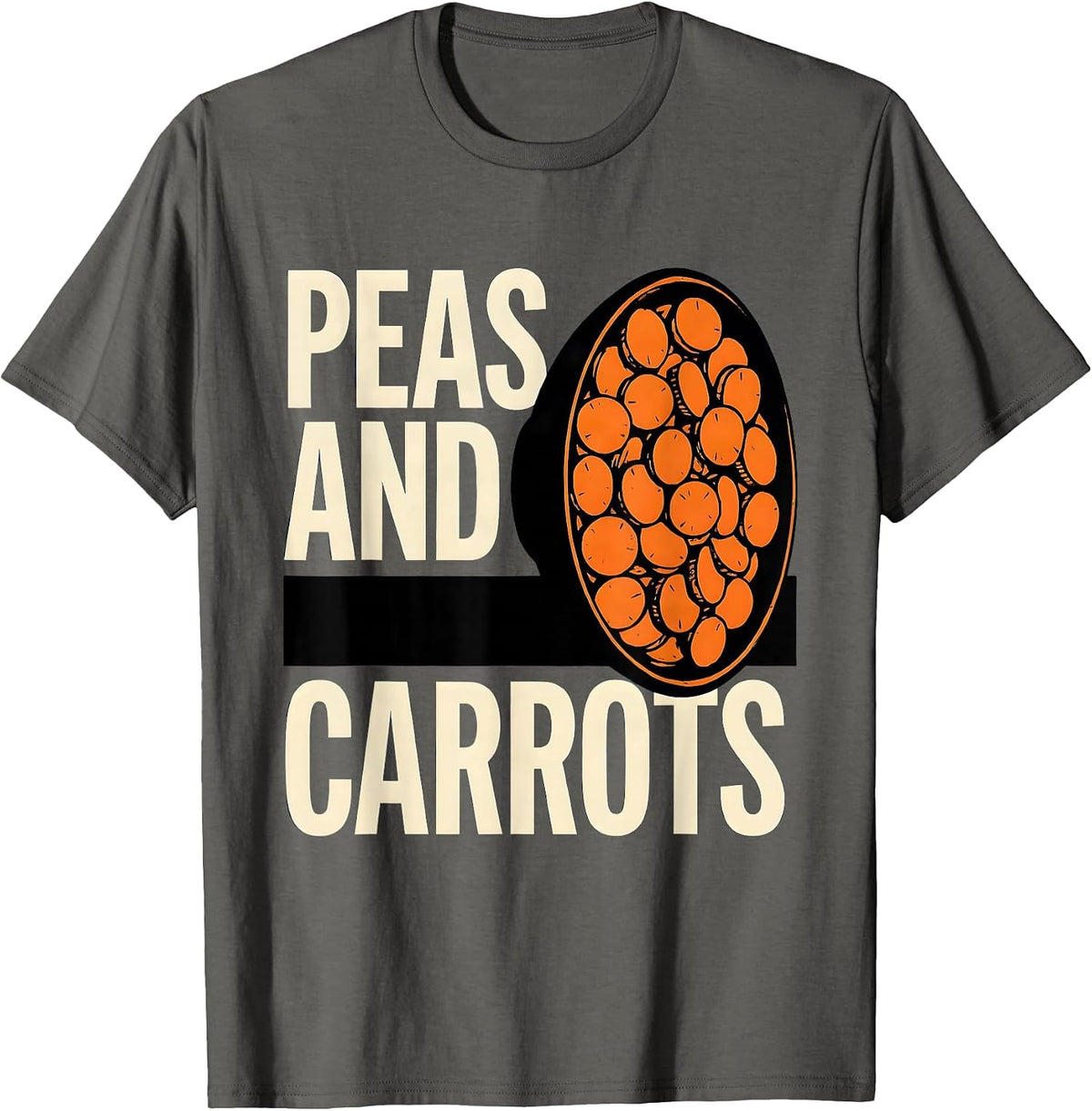 Men's Peas and Carrots Stencil Graphic Bootleg 90's Rap Vintage T-Shirt - Asphalt Grey