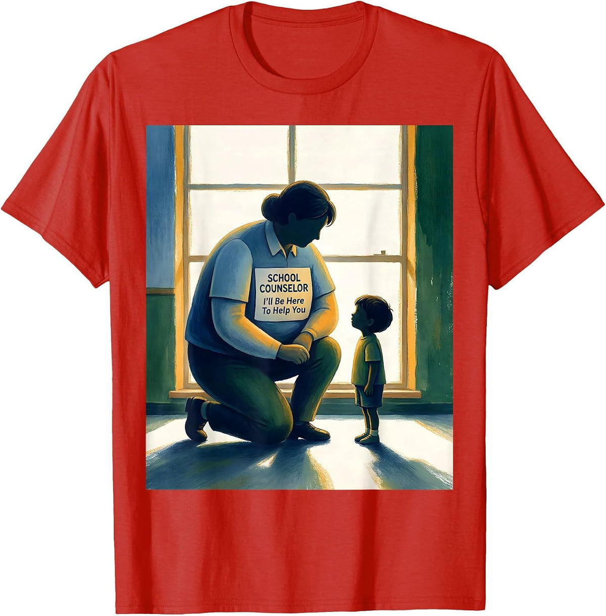 Men's School Counselor I’ll Be Here To Help You Funny T-Shirt - Red