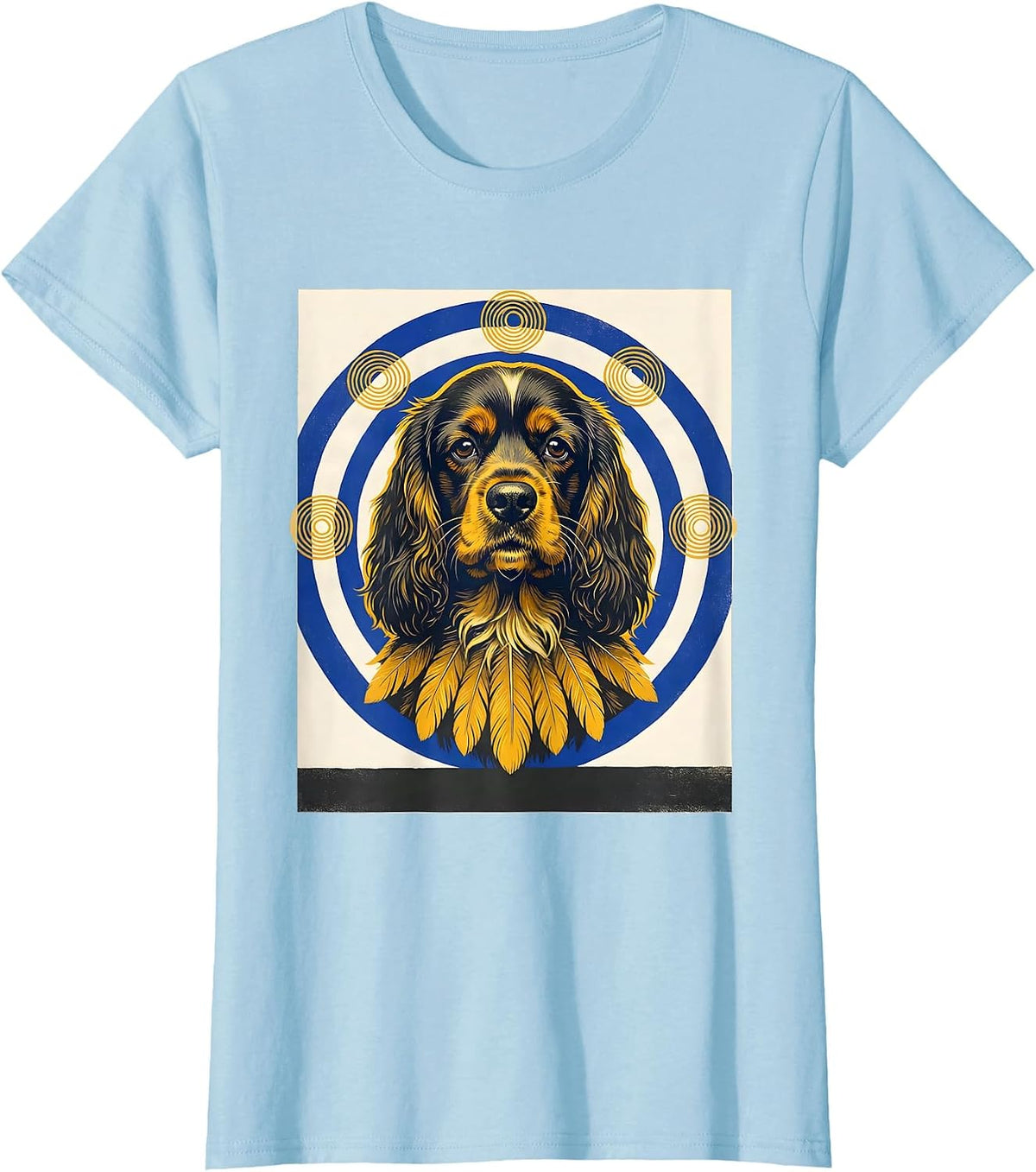 Cocker Spaniel Van Gogh Style Starry Night Portrait T-Shirt - Baby Blue