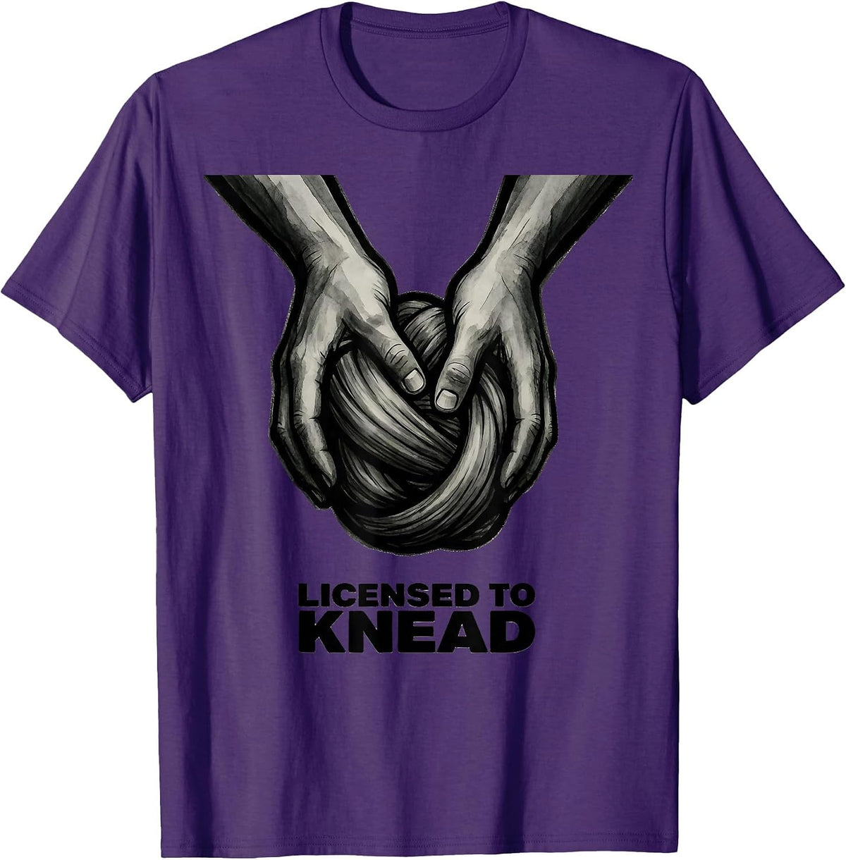 Men's Licensed To Knead Funny Massage Therapist Occupational Pun T-Shirt - Purple