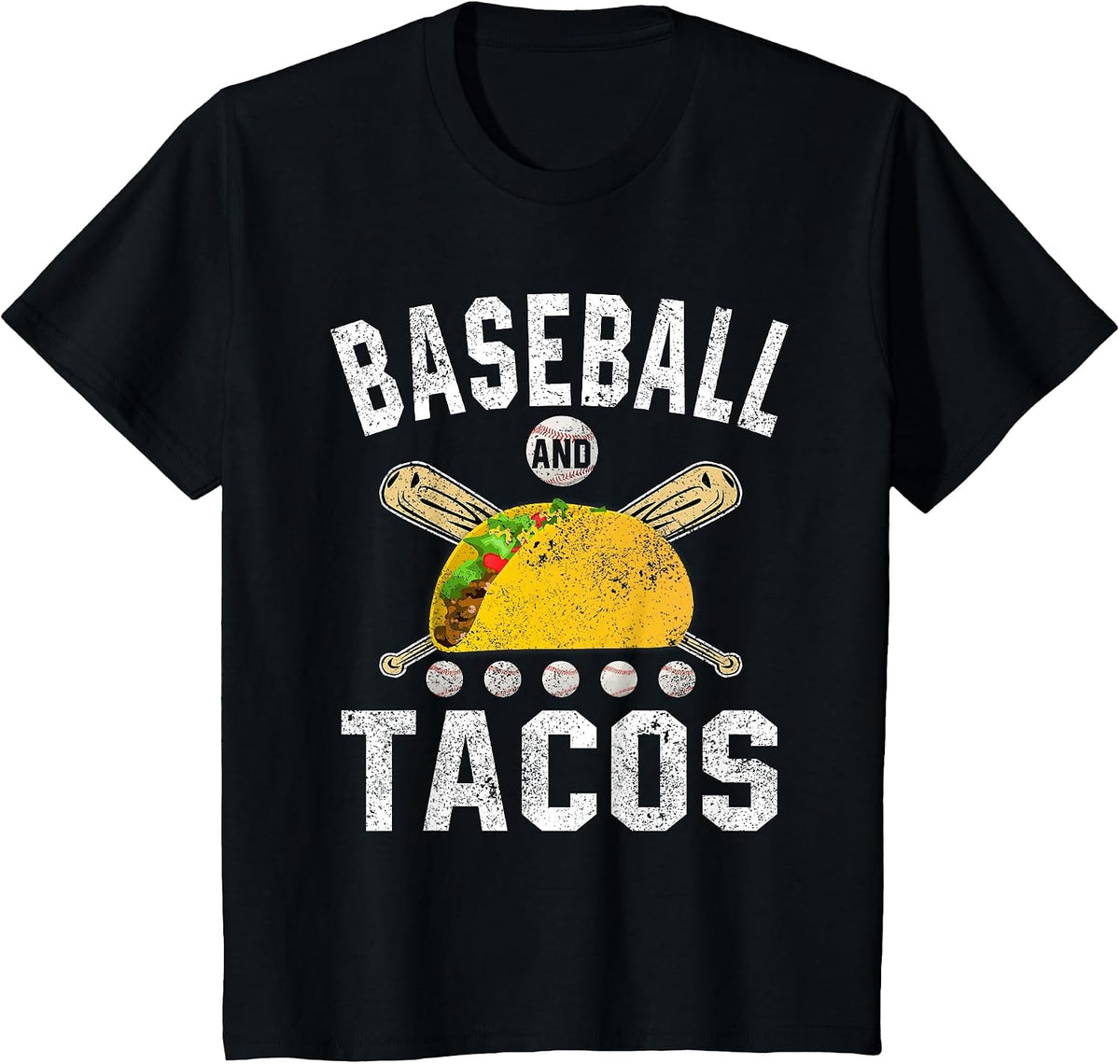 Baseball and Tacos Funny Cinco de Mayo Taco Lovers Women Men T-Shirt - Black