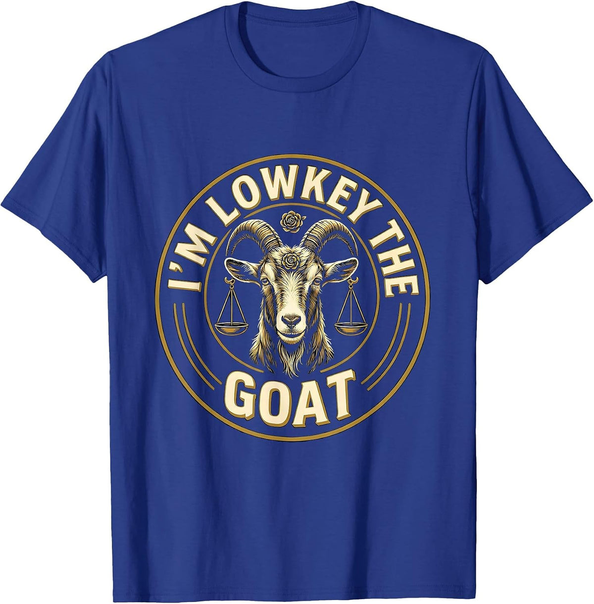 Men's I'm Lowkey The GOAT Funny Goat Pun Sports Fan Farm Animal T-Shirt - Royal Blue