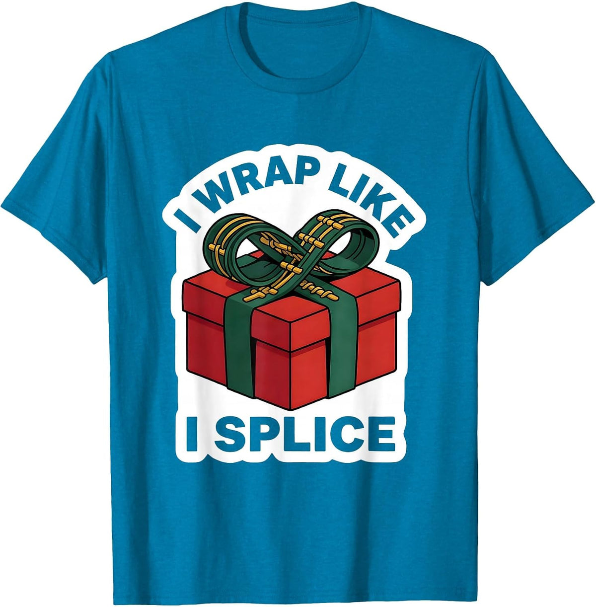 I Wrap Like I Splice Funny Science Teacher Gift DNA Helix T-Shirt - Sapphire Blue