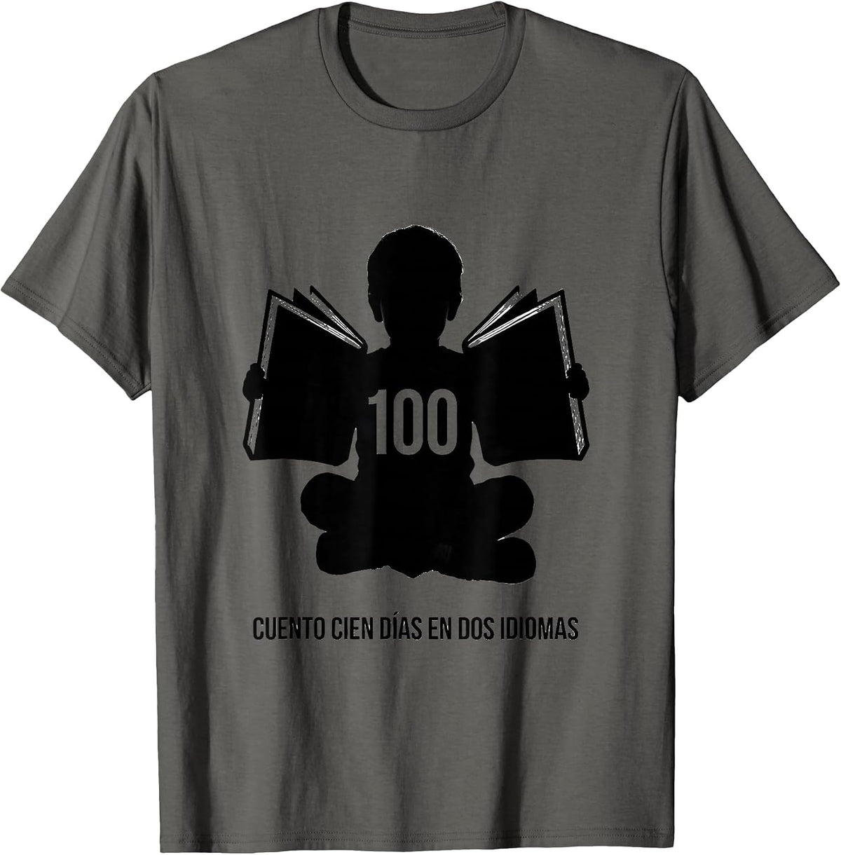 Men's Cuento Cien Días en Dos Idiomas Spanish Teacher 100th Day T-Shirt - Asphalt Grey