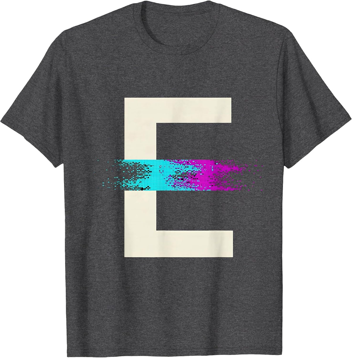 Glitch Letter Dyslexia Awareness Humor T-Shirt - Dark Heather Grey