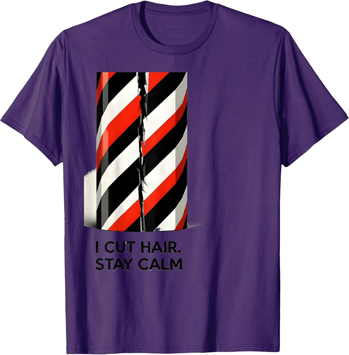 I Cut Hair Stay Calm Funny Barber Hairstylist Gift Christmas T-Shirt - Purple