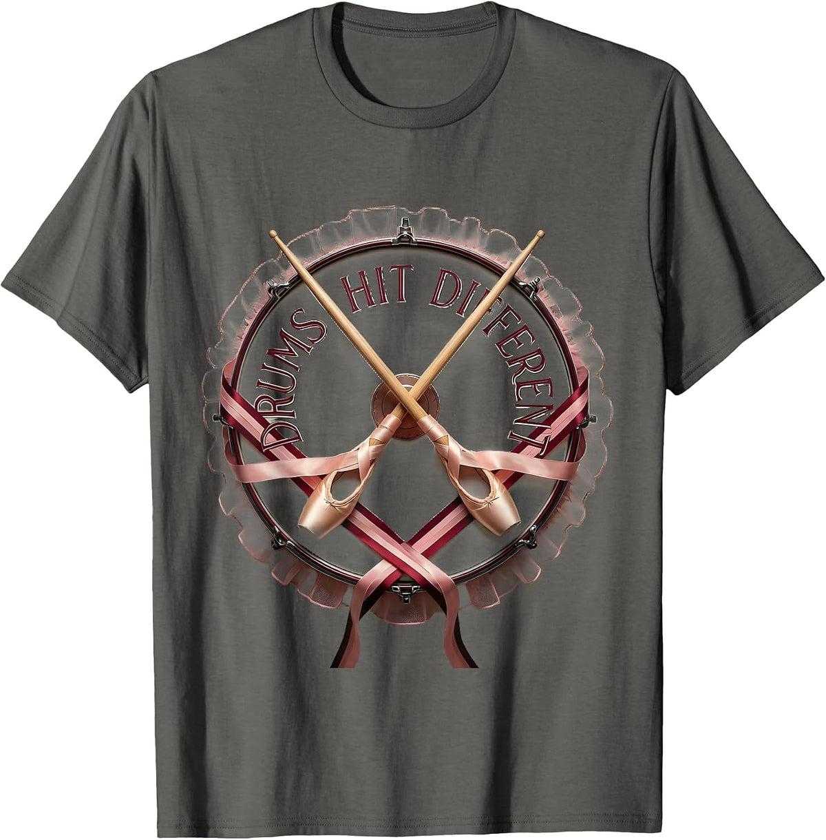 Drums Hit Different Drummer Music Design T-Shirt - Asphalt Grey