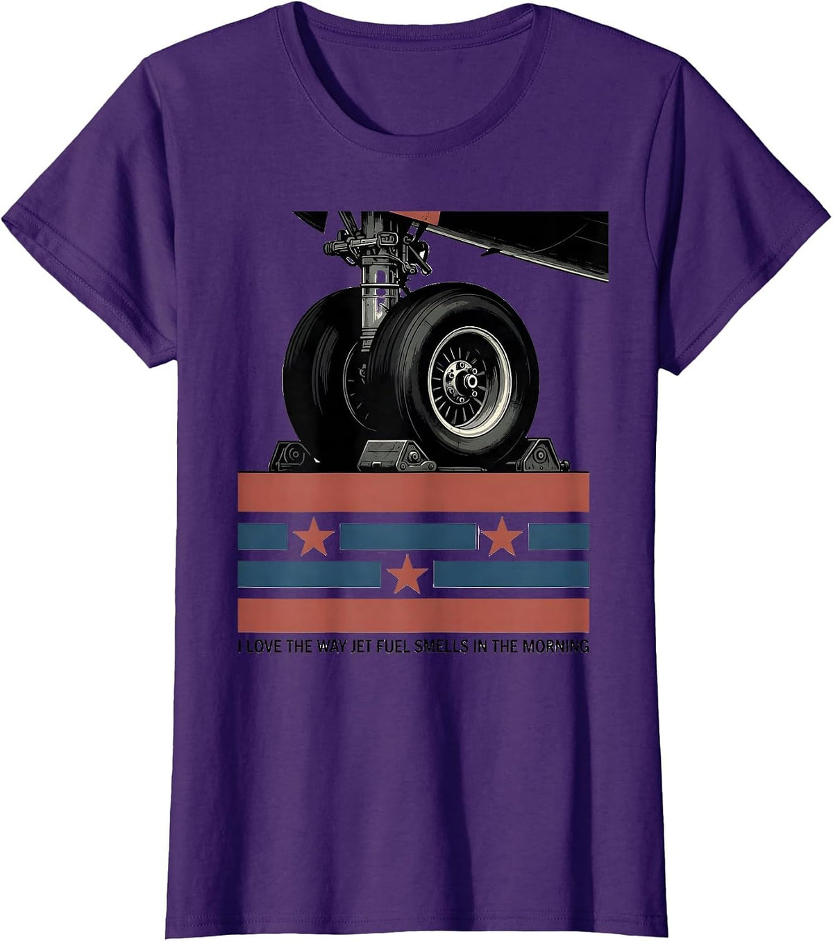 Women's I Love The Way Jet Fuel Smells In The Morning Aviation T-Shirt - Purple