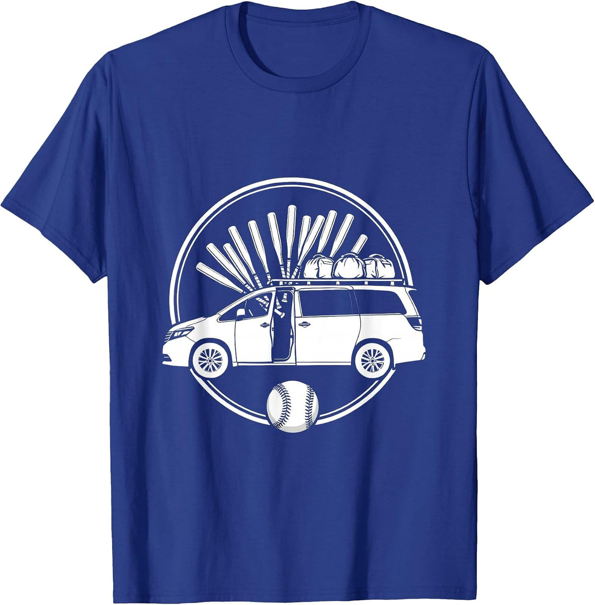 Softball Mom Minivan Graphic Tee T-Shirt - Royal Blue